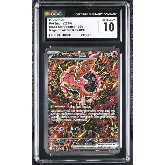 Collectible Graded 2025 Pokemon Black Star Promos CGC 10 Oricorio ex #024 English Mega Charizard X ex UPC Trading Card