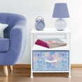 thumbnail image 7 of Sorbus Nightstand 1-Drawer Shelf Storage- Bedside Furniture & Accent End Table Chest for Home, Bedroom, Office, College Dorm, Steel Frame, Wood Top, Easy Pull Fabric Bins (Blue), 7 of 7