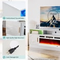 thumbnail image 6 of Easoger Fireplace TV Stand with 36” Electric Fireplace, 70” Fireplace Entertainment Center LED Lights, 2 Tier TV Console for TVs Up to 80", White, 6 of 6