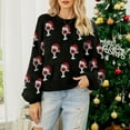thumbnail image 4 of Christmas Sweaters for Women 2025 Long Sleeve Crewneck Glass Sequin Knitted Pullover Sweater Jumper Tops, 4 of 6
