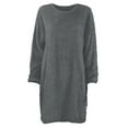 thumbnail image 3 of HGWXX7 Women Winter Sweater Knit Turtleneck Warm Long Sleeve Pocket Mini Sweater Dress Plus Size Stylish Clothing For Women, 3 of 6