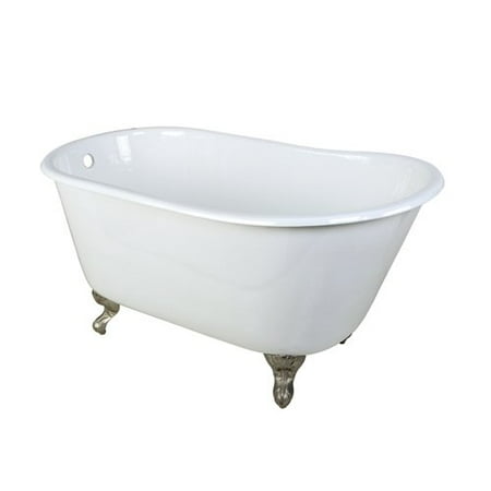 UPC 663370286766 product image for Kingston Brass VCTND5328NT8 53 inches Cast Iron Slipper Clawfoot Bathtub with Sa | upcitemdb.com