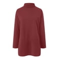 thumbnail image 5 of GEWSEY Womens Long Sleeve Tops Turtleneck Sweatshirt Fall Fashion 2025 Air Essentials Tunic Tops (Red, M), 5 of 5