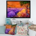 thumbnail image 3 of Designart 'An Orange Sunset Over Purple Lavender Fields II' Farmhouse Framed Art Print, 3 of 4