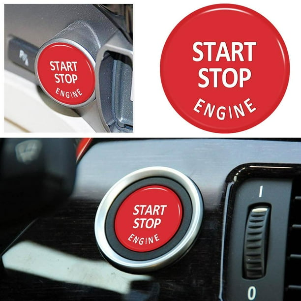 Cubierta del interruptor del botón del motor Start Stop para X5 E70 X6 3 Series (rojo brillante)