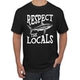 thumbnail image 2 of Wild Bobby Respect The Locals Save Our Oceans Shark Animal Lover Men Graphic Tee, Black, Small, 2 of 6