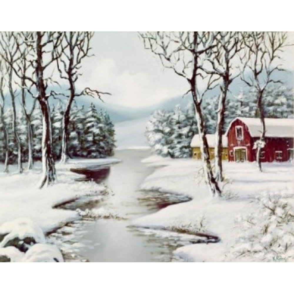 Winter rural landscape Poster Print (24 x 36)