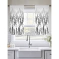 thumbnail image 6 of Black Grey Forest Semi Sheer Window Curtains 45 Inches Long, Contemporary Silhouette Abstract Art Rod Pocket Voile Silky Chiffon Curtain Light Filtering Drapes for Living Room, 52"x45", 2 Panels, 6 of 9