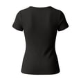 thumbnail image 6 of Dagugfen Womens Henley Shirts Short Sleeve Notch V Neck Button Ribbed Knit Tops Slim Fitted Stretchy Summer Casual Tee Shirts, 6 of 6