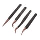 thumbnail image 3 of 4 pinzas para extensiones de pestañas de acero inoxidable, antiestáticas, para manicura., 3 of 14