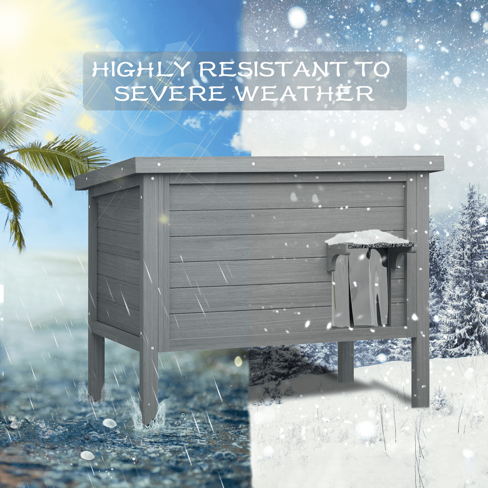Waleaf Outdoor Cat House Weatherproof, Feral Cat Shelter for Outdoor Cats, Insulated All-Round Foam