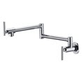 thumbnail image 1 of Pot Filler Faucet Wall Mount Brass Kitchen Folding Faucets Double-Jointed Swing and Dual Shut-Off Levers ,High Water Flow Rate, 1 of 7