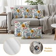 thumbnail image 6 of Retro Flower Outdoor Waterproof Pillow Covers, Green Eucalyptus Colorful Floral Painting Decorative Square Throw Pillowcase Sofa Cushion Sham for Patio/Couch/Chair, 24"x24" 2 Pack, 6 of 8