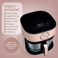 thumbnail image 6 of COOK WITH COLOR Air Fryer, 5.2Qt Glass Air Fryer, 1400W, 8 Presets, Adjustable Temperature, Blush, 6 of 6