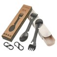 thumbnail image 1 of EcoSlurps Juego de Cubiertos de Viaje 2 Sporks - Sporks de Acero Inoxidable con Estuche de Viaje Ecológico y Clip de Transporte - Cubiertos Reutilizables Marca Británica (2 Sporks), 1 of 3