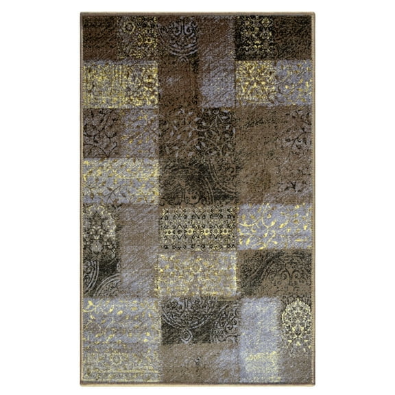 Superior Hadley Floral Indoor Non-Slip Area Rug, 6' x 9', Brown