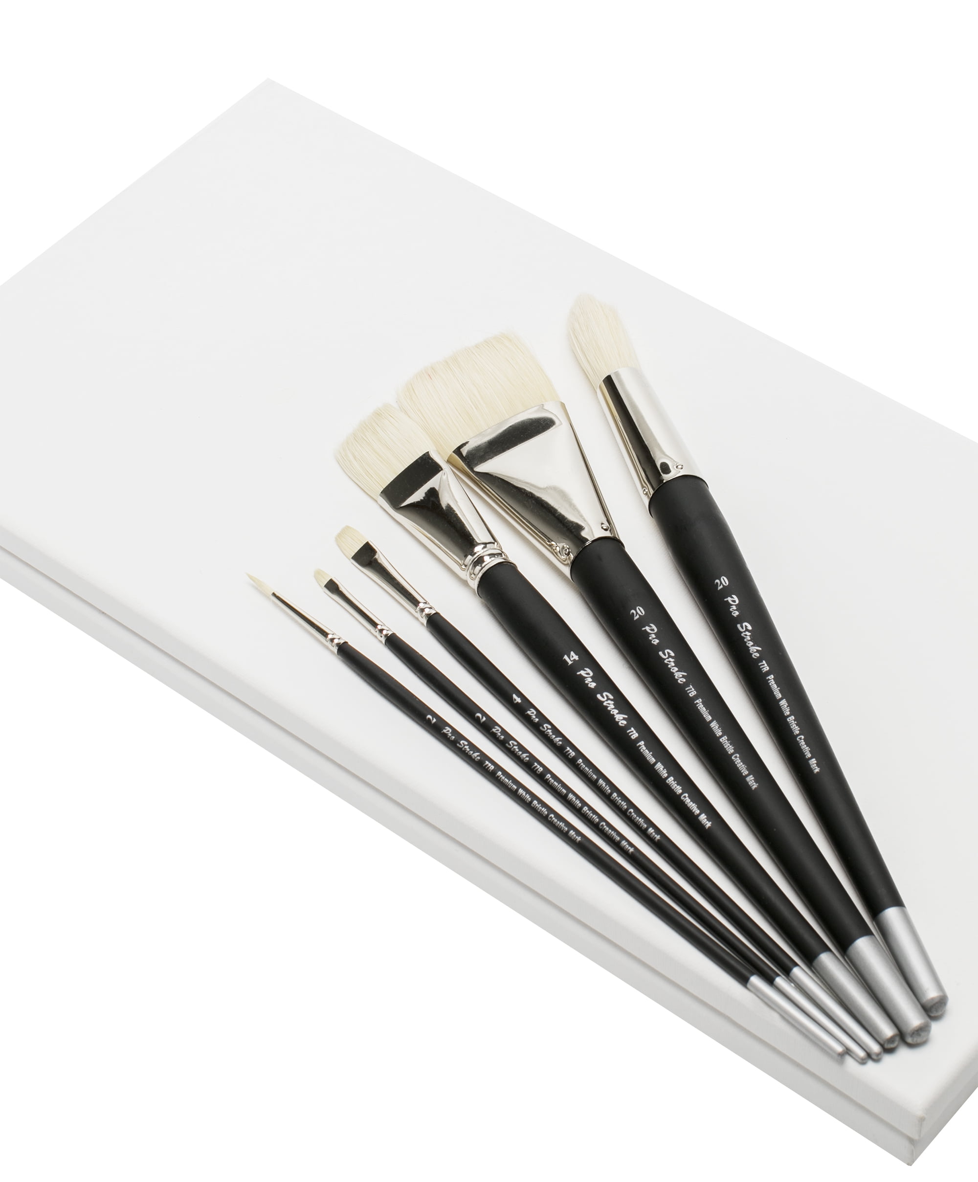 Creative Mark Pro Stroke Premium White Chungking Hog Bristle Artist Paint Brush - Value Set of 15 - Natural Bristle Brush w/ Great Control Suitable for Oils, Watercolors, Acrylics, Alkyds, Caseins