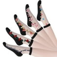 thumbnail image 4 of IWRICH 5 Pairs Sheer Mesh Transparent Socks for Women Thin Lace Fishnet Ankle Novelty Casual Crew Socks B, 4 of 9