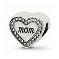 thumbnail image 1 of 925 Sterling Silver Reflections Mom Heart Bead; for Adults and Teens; for Women and Men, 1 of 3