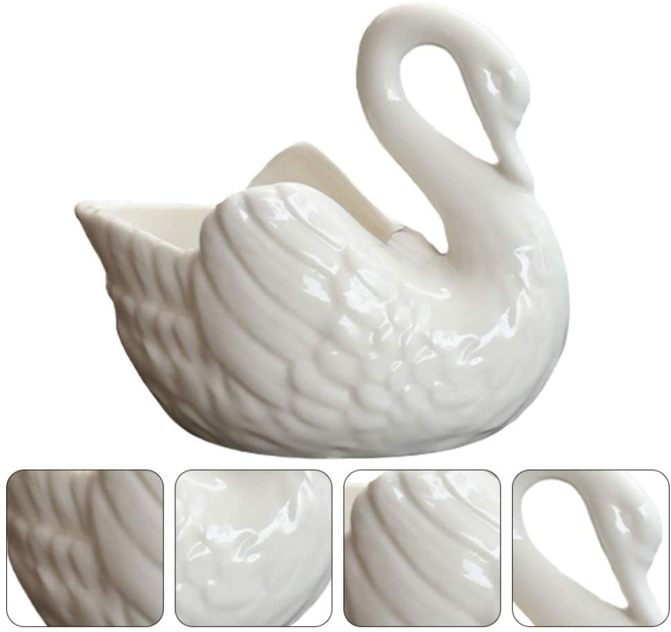 CATPAN Outdoor Decor Plant Pot Swan Plant Window Boxes Cute Flower Pot Animal Ceramic Succulent Planter Pots Flower Plant Containers Decor for Home Office Animal Pots Home Decor