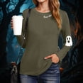 thumbnail image 5 of Kakishop Halloween Shirts for Women Long Sleeve T-Shirts Funny Graphic Print Casual Loose Comfy Crewneck Tunic Tops Women Fall Outfit (AG,2XL), 5 of 8