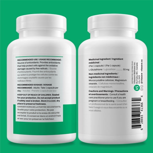 Vitasave L-Glutathione 50 mg (120 VCaps) - Walmart.ca