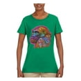 thumbnail image 3 of Colorful Neon Gorilla | Dean Russo Art Animal Lover Womens T-Shirt, Kelly, X-Large, 3 of 6