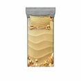 thumbnail image 2 of Ambesonne Beach Fitted Sheet & Pillow Sham Set, Sand with Sea Shells, Queen, Sand Brown Coral, 2 of 3