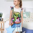 thumbnail image 4 of Balery Alligator Donut Pool Float Camisón de princesa para niñas, pijama de algodón con mangas abullonadas, suave y bonito.-Medium, 4 of 6