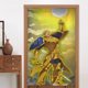 thumbnail image 1 of Cortina para puerta Escanor, cortina opaca con estampado de patrón para ventana, cortina divisoria para habitación, tapiz para decoración del hogar, 34" de ancho x 56" de largo, 1 of 7
