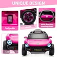 thumbnail image 2 of CazToi 12V Dual 30W Motors Licensed Volkswagen Beetle Ride-On Car with Parent Remote Control LED Lights & Music in Pink, 2 of 7