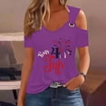 thumbnail image 3 of Tops de Hombro Frío para las Mujeres Día de la Independencia Impreso Fuera Del Hombro Blusa con Cuello en V, Fuera Del Hombro de las Mujeres, 3 of 4