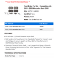 thumbnail image 2 of Front Brake Pad Set - Compatible with 2003 - 2005 Mercedes-Benz E500 2004, 2 of 2