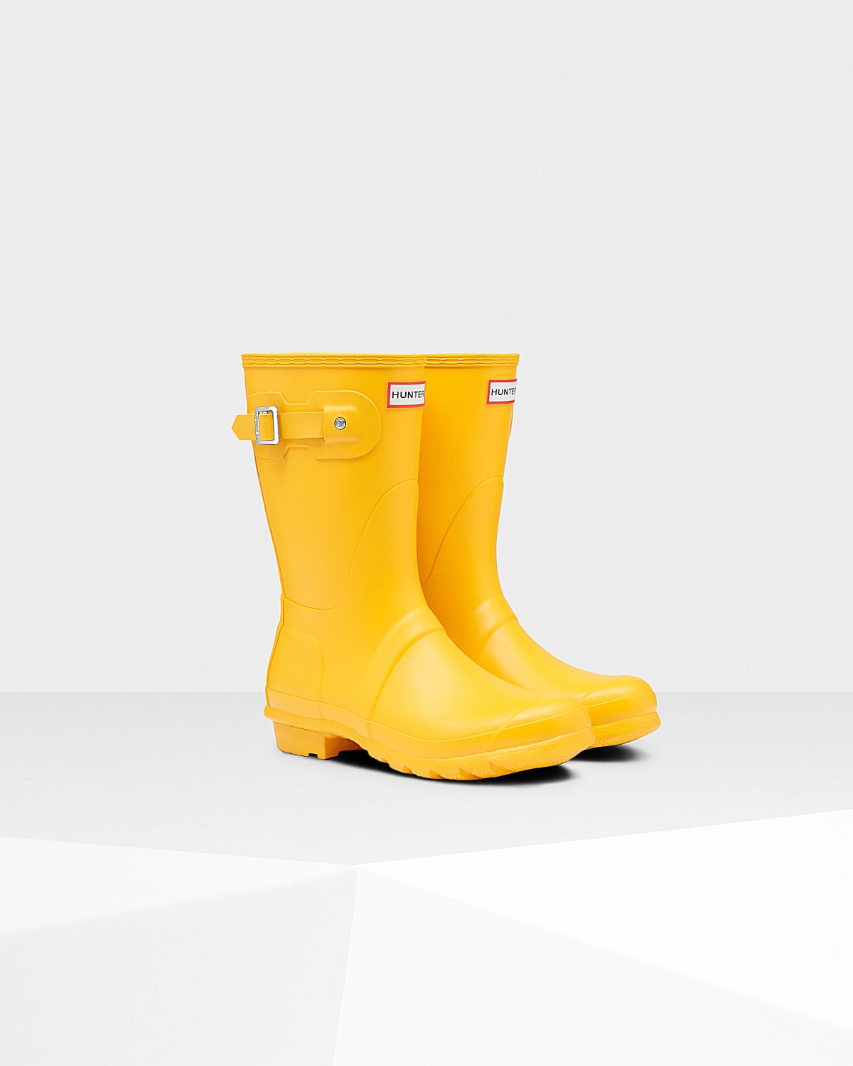 short yellow rain boots