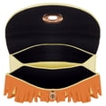 thumbnail image 4 of Women's Faux Patent Leather Fringe Crossbody Purse with Detachable Vegan Leather Strap, 4 of 4