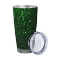 thumbnail image 2 of Bingfone Green Sparkling for 20 Oz Stainless Steel Travel Mug Double Wall Water Coffee Cup for Home,Office, Outdoor Works Great for Ice Drinks and Hot Beverage-Without Straw, 2 of 8