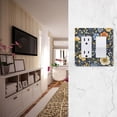 thumbnail image 5 of Yayeee Rocker Switch Wall Plate 1-Gang 4.6"x2.9" Home Decorative Outlet Cover, Navy Floral Pattern, 5 of 6