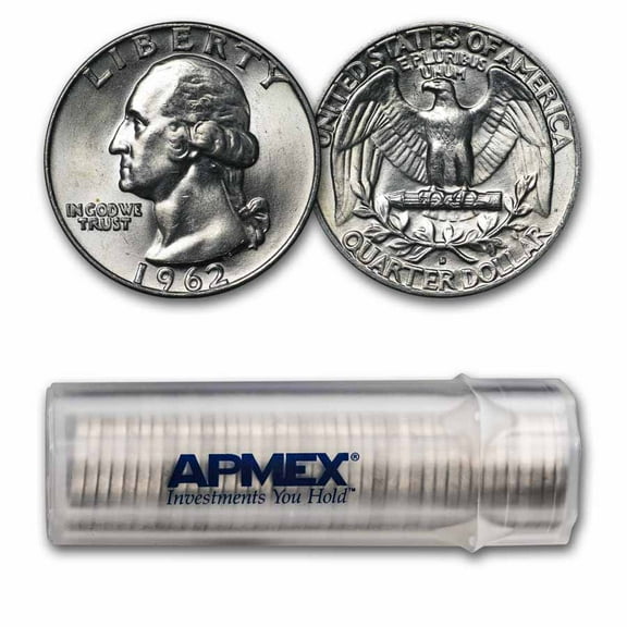 1962-D Washington Quarter 40-Coin Roll BU