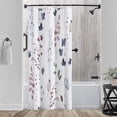 thumbnail image 3 of Stall Shower Curtain,36x72 inch RV Bathroom Shower Curtains Set with Hooks,Watercolor Ink Navy Blue Floral Bath Curtain,Waterproof Fabric, 3 of 6