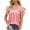 Pink, variant on Fesfesfes Women Short Sleeve Tshirt Womens Solid Color Loose Round-Neck Short Sleeve Ruffle Tops Women Summer Clothes Sale XL(US:10)