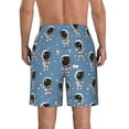 thumbnail image 3 of KLL Cute Cartoon Astronaut Men's Casual Summer Beach Shorts Hawaiian Shorts with Pockets-X-Large, 3 of 5