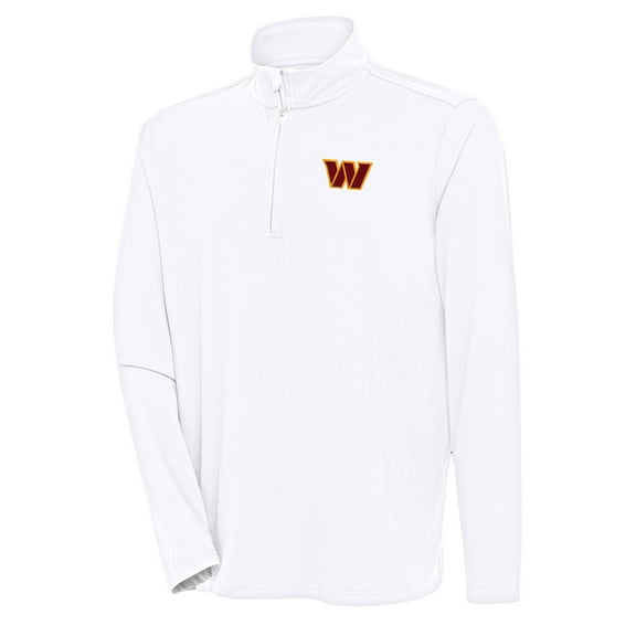 Men's Antigua  White Washington Commanders Hunk Quarter-Zip Pullover Top