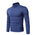 thumbnail image 4 of Nestiefly Mens Mock Turtleneck T-Shirts Undershirt Base Layer Long Sleeve Tees Shirts Casual Slim Fit Pullover T Shirts Dark Blue S, 4 of 5
