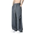 thumbnail image 2 of Elvqul Mens Pants Big and Tall Mens Elastic Waist Joggers Outdoor Sports Pants with Pockets Casual Lounge Loose Fashion, 2 of 9