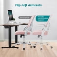 thumbnail image 4 of Atilioo Home Office Chair, Ergonomic Computer Desk Mesh Chair with Lumbar Support, Adjustable Swivel Mid-Back Chair with Flip-up Arms, Pink, 4 of 9