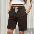 thumbnail image 6 of Edvintorg Shorts Women Solid Leisure High Waist Beach Shorts With Drawstrings Summer Clearance Casual Loose Knee-Length Bottoms Black Sports Shorts Streetwear, 6 of 7