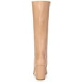thumbnail image 2 of BLISSFUL STEP Women's Round Toe Block Heels Knee High Boots Nude (Size 7), 2 of 6