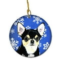 thumbnail image 1 of Chihuahua Winter Snowflakes Holiday Ceramic Ornament, 1 of 1