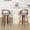 Grey, variant on Swivel Bar Stools Set of 2, Modern Wood Frame with Rattan Back, PU Leather Stool for Kitchen Counter, Mid Century Upholstered Barstools with Footrest, Counter Height Stools