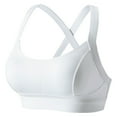 thumbnail image 3 of Swuxness Women's Push Up Wireless Bra, Women Tank Style Sports Yoga Bra, Women Sports Motion Control Fixed Cup Back Strap Fitness Push Up Comfortableable Bra White, 40/90AB, 3 of 5